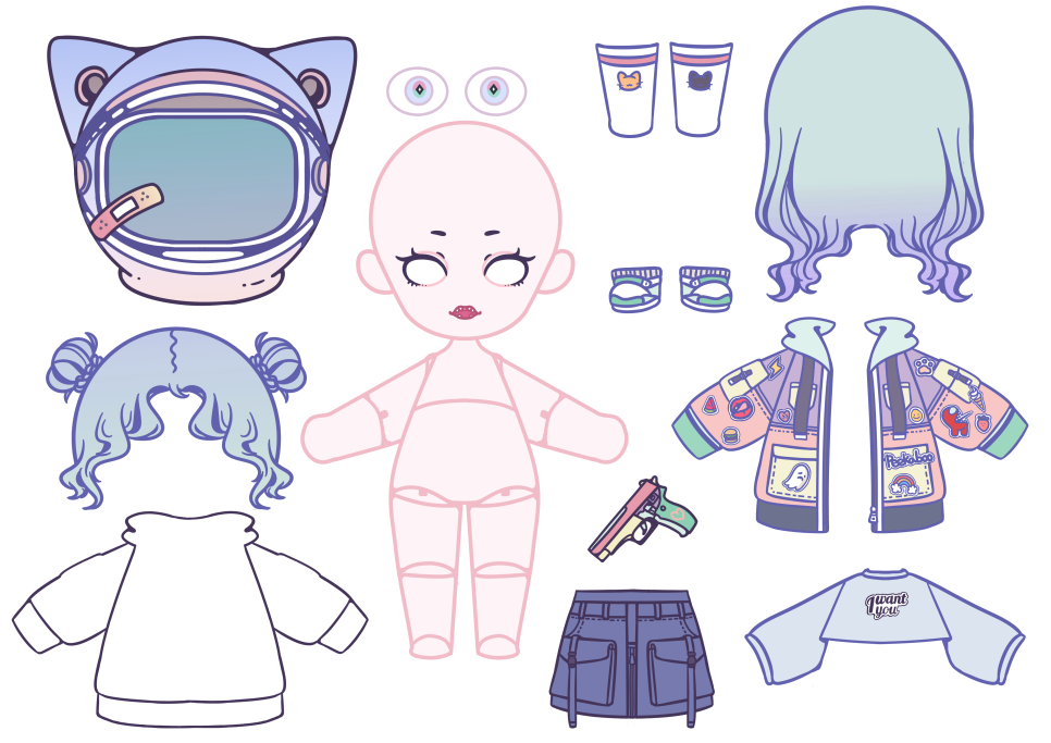 🌠어몽어스 컨셉 종이구관 만들기🌠/☄도안공유☄/종이구관 그리는 법/Paper DOLL DRESS UP/쉬운 만들기 : 네이버 블로그