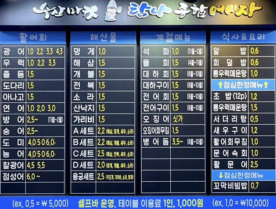 활어종합수족관 이미지