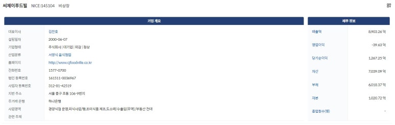 씨제이푸드빌주식회사 이미지