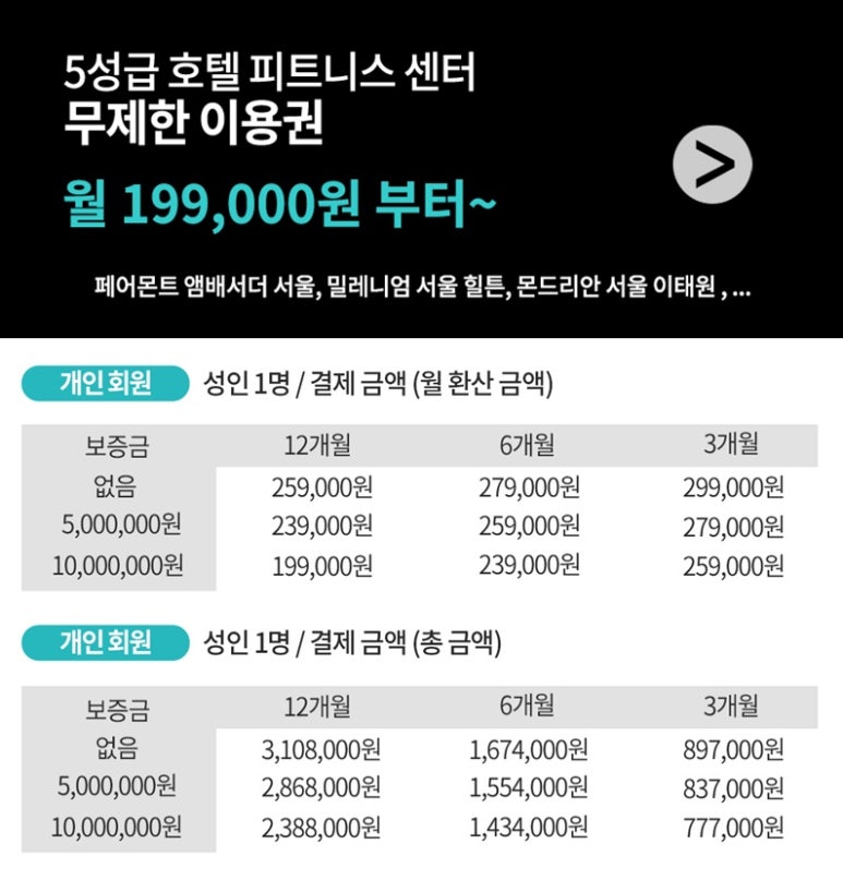 몬드리안 서울 이태원 휘트니스센터 이미지