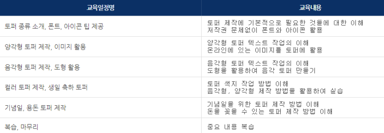 수공예학원 이미지