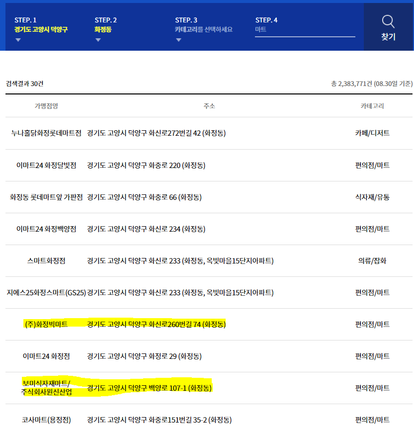 국민마트 정육점 이미지