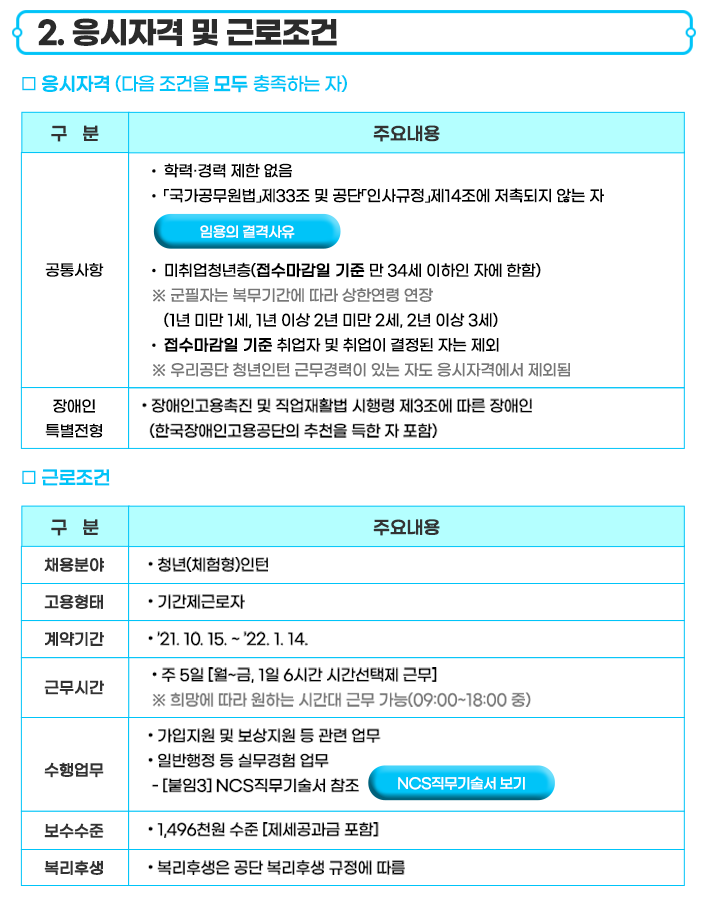 근로복지공단 2021년 체험형 인턴 채용공고 및 Ncs직무기술서 알아보기! : 네이버 블로그