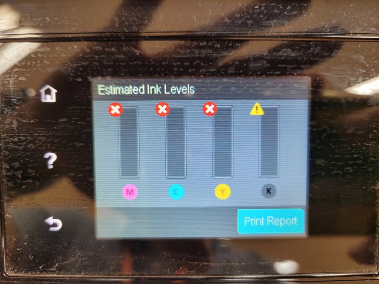 HP 8610 무한잉크 A4 팩스복합기, Ink cartridges depleted (잉크 카트리지 소모됨 문제) 출장 수리