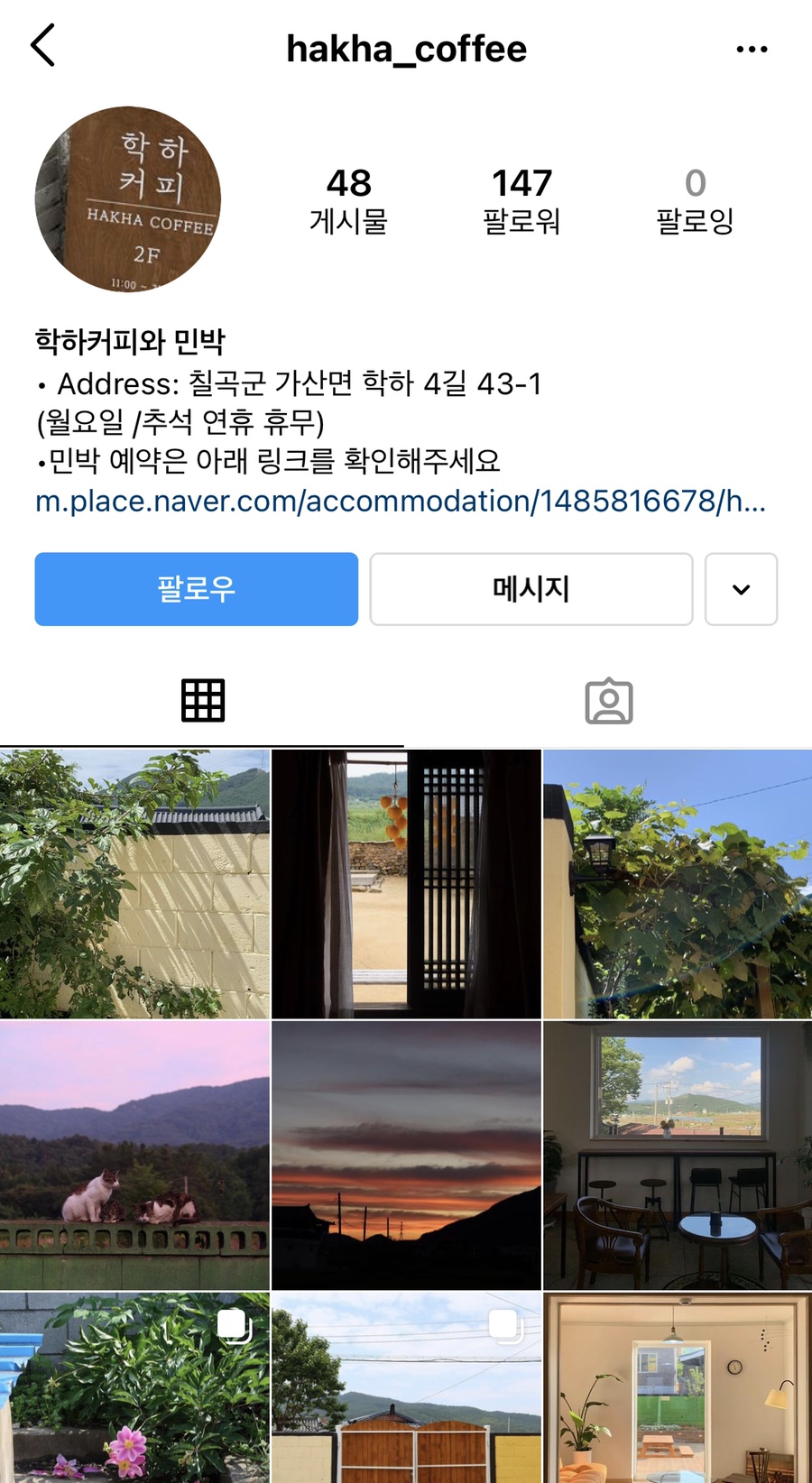 학하커피;학하민박 이미지