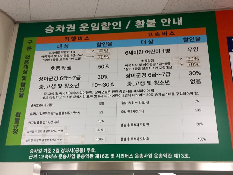 서수원 버스터미널 승차권 가격 운임 운행시간 정보 : 네이버 블로그