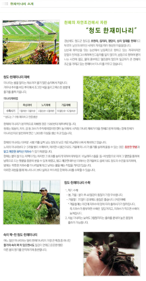 한재미나리영농조합법인 이미지