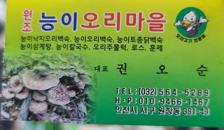 원조 능이 오리 마을 이미지