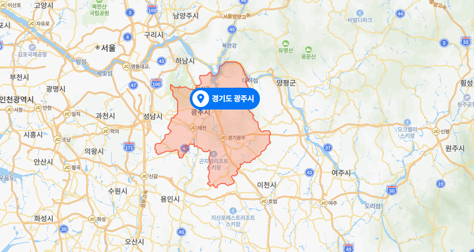 경기도 광주시 행정구역 지도 소개 : 네이버 블로그