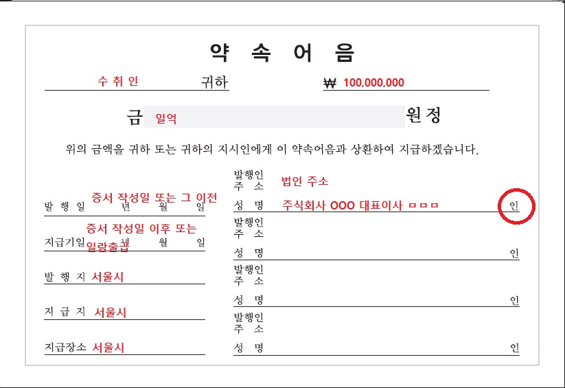 약속어음이란? 약속어음 작성방법, 약속어음 공정증서, 샘플, 양식 : 네이버 블로그
