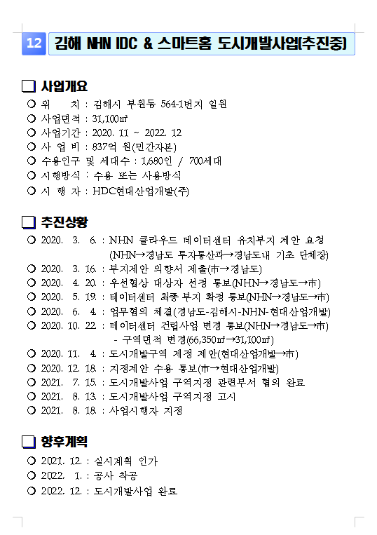 NHN IDC & 스마트홈 도시개발사업 이미지