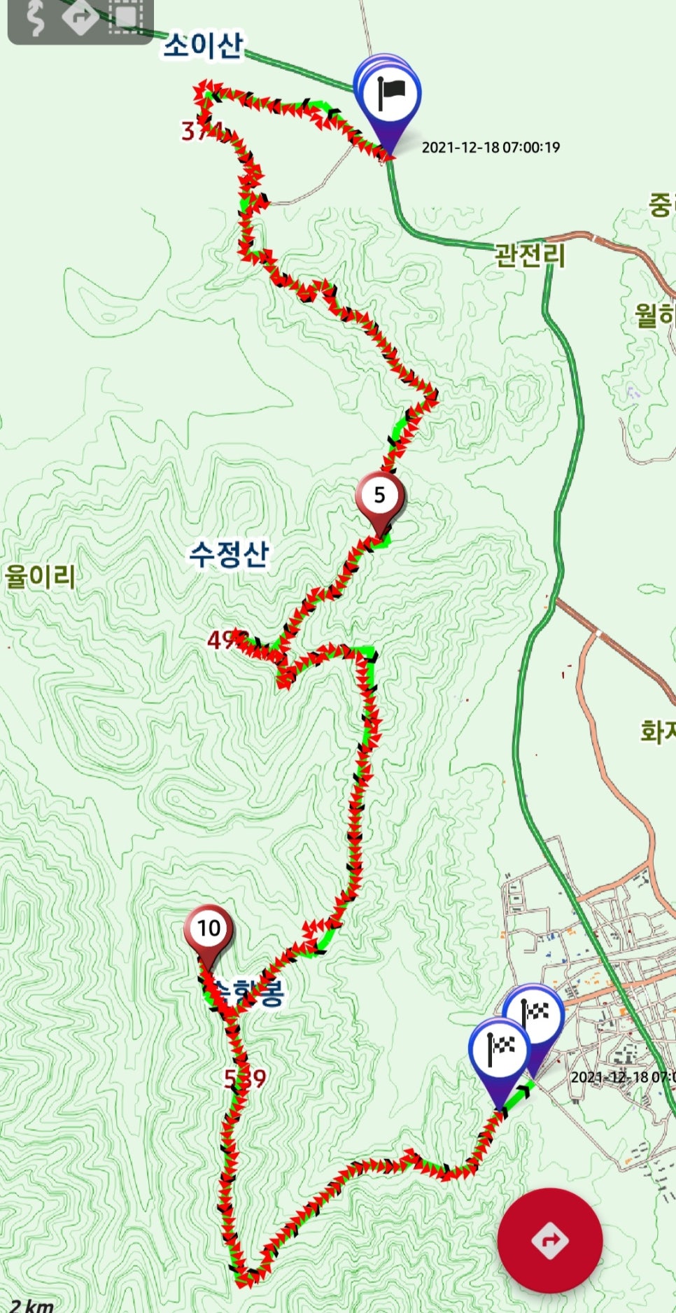 수정산 가파른 길 이미지