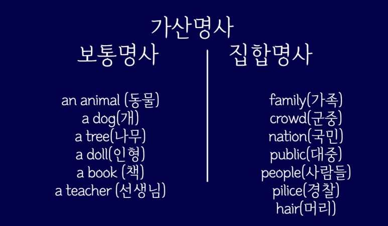 가산명사 불가산명사 구분 / 물질 추상 집합 명사 : 네이버 블로그