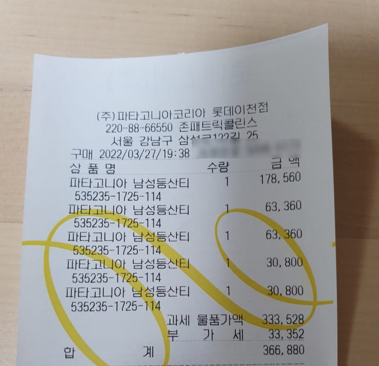 파타고니아롯데아울렛 이미지