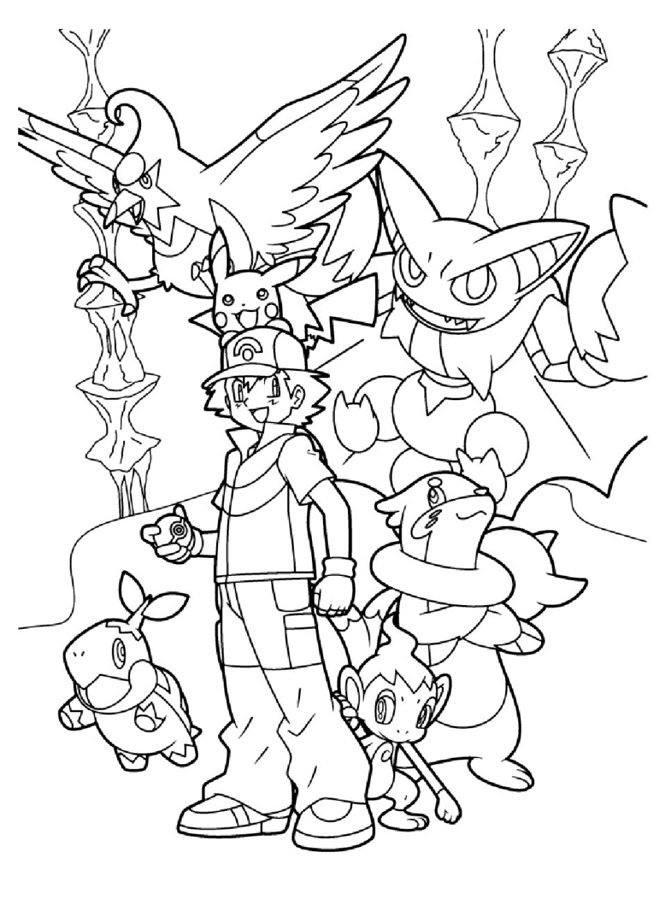 포켓몬스터 색칠공부포켓몬스터 색칠놀이자료만화애니어린이 Sketch Coloring Page