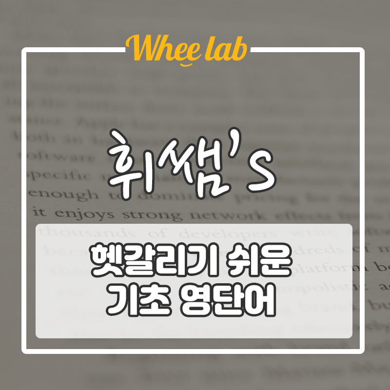 [영단어] 나만 이 단어들 발음이 헷갈는 건가?! 한국인들이 들으면 헷갈리는 쉬운 기초 영어 단어