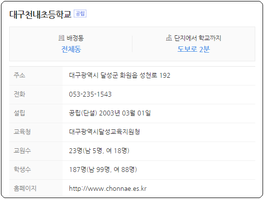 대구천내초등학교 이미지