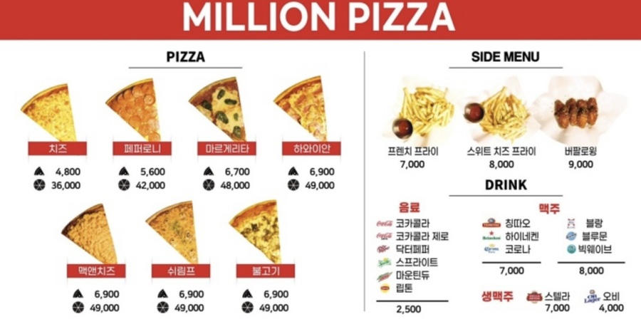 밀리언 피자 이미지