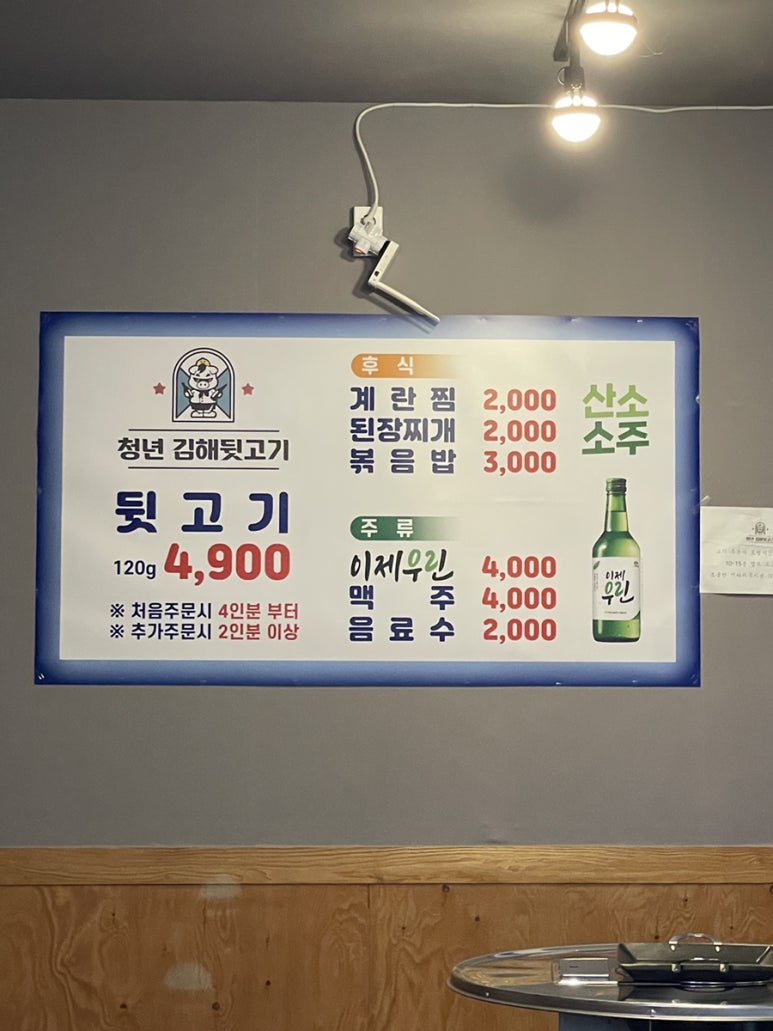 청년 김해 뒷고기 이미지