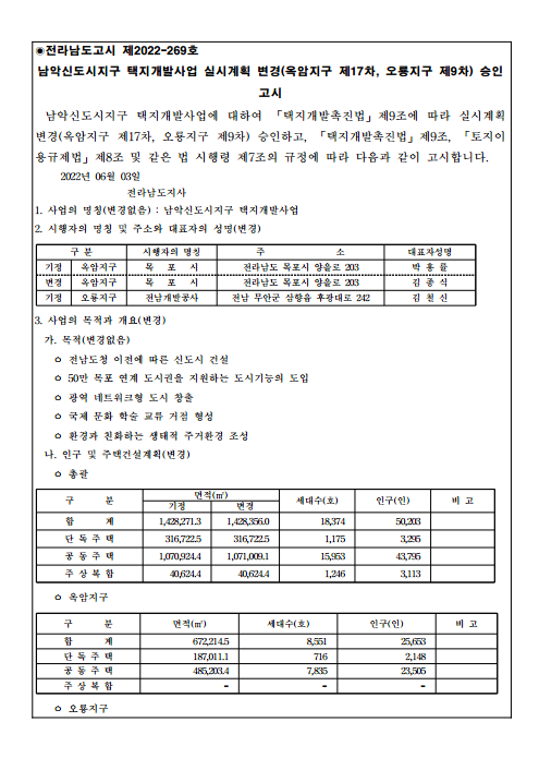 옥암지구 도시개발사업 이미지