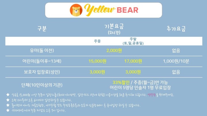 옐로우베어 키즈카페 이미지