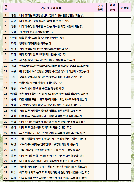 가치관 이미지
