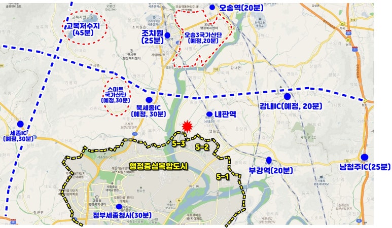 오송행복도시 경계 이미지