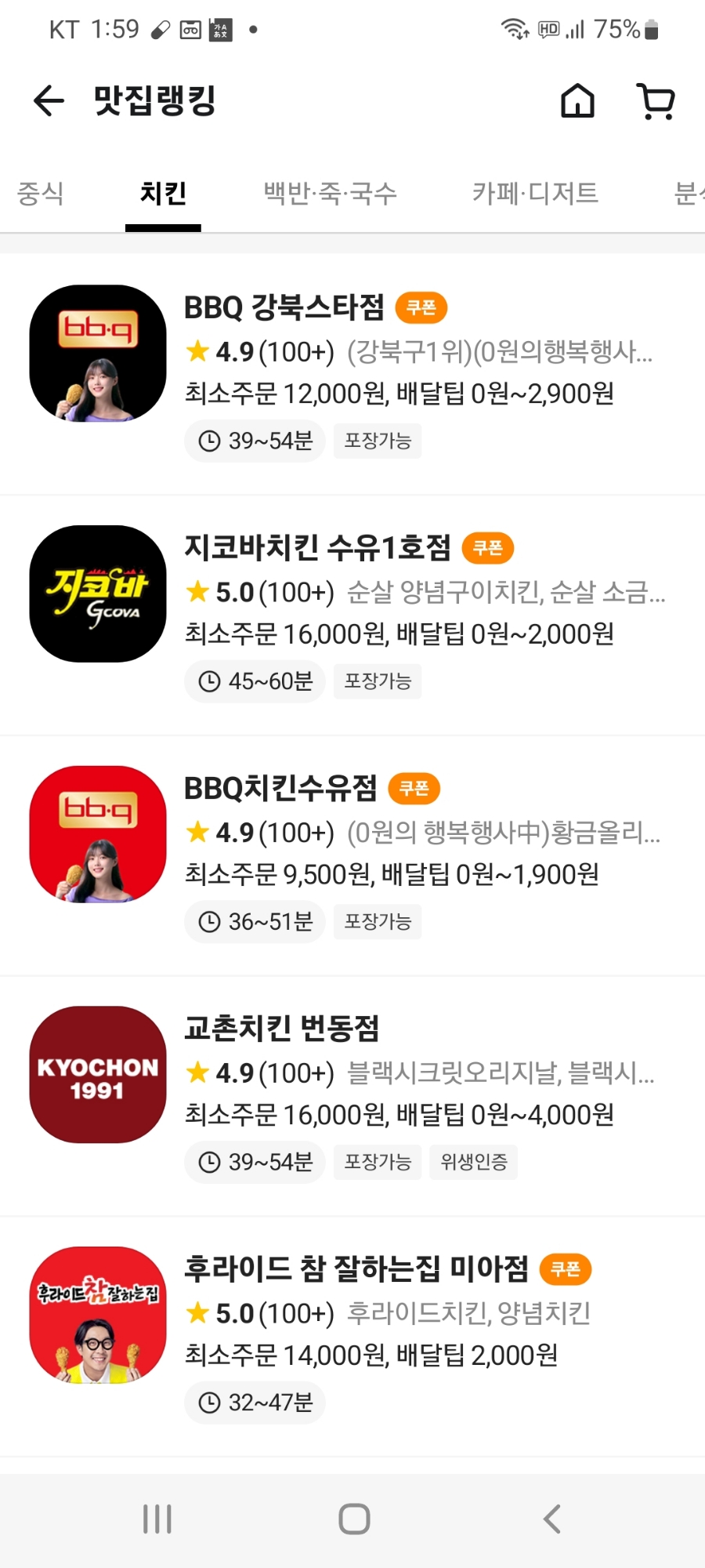 교촌치킨번동점 이미지