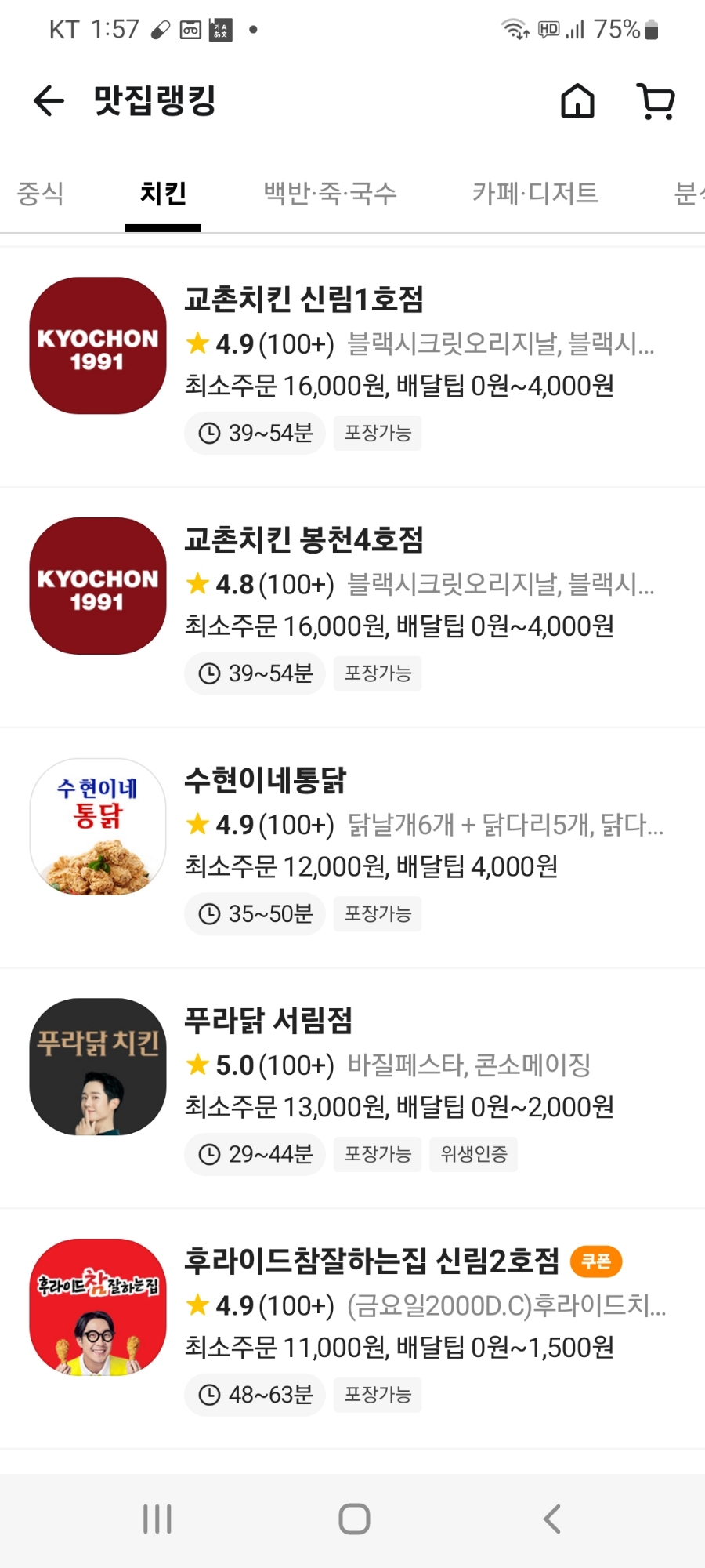 교촌치킨번동점 이미지