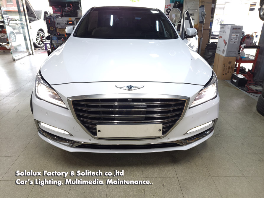 제네시스G80 DH HID D3S 이젠 D1S광량업그레이드 입니다. 제네시스G80 이딴 라이트로 야간운전 하라고? 제네시스 마크 ...