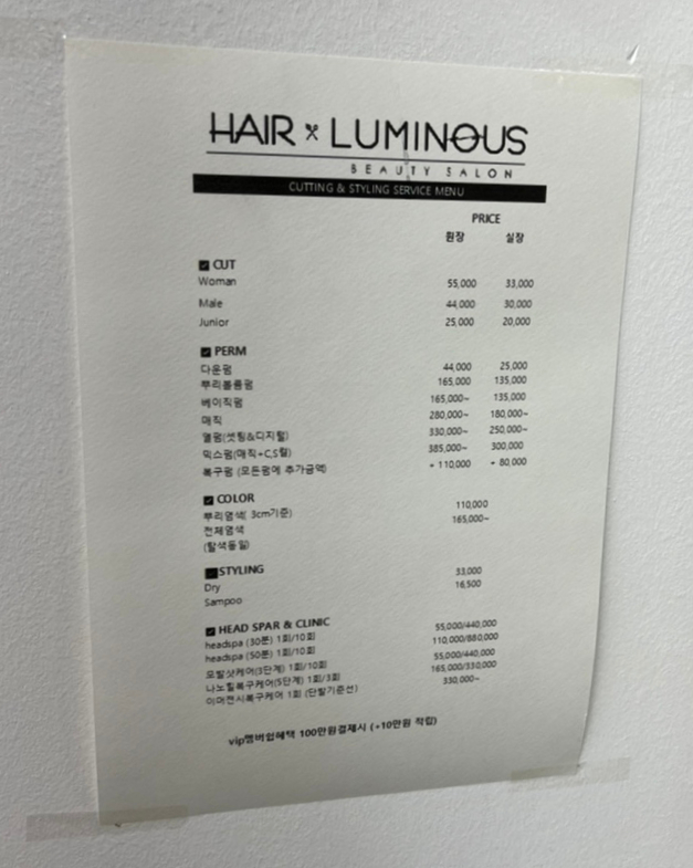 헤어X루미너스 이미지