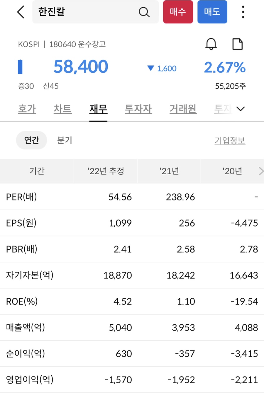한진운수 이미지