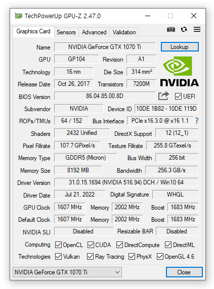 그래픽카드 정보 확인 방법 GPU-Z 사용법 : 네이버 블로그
