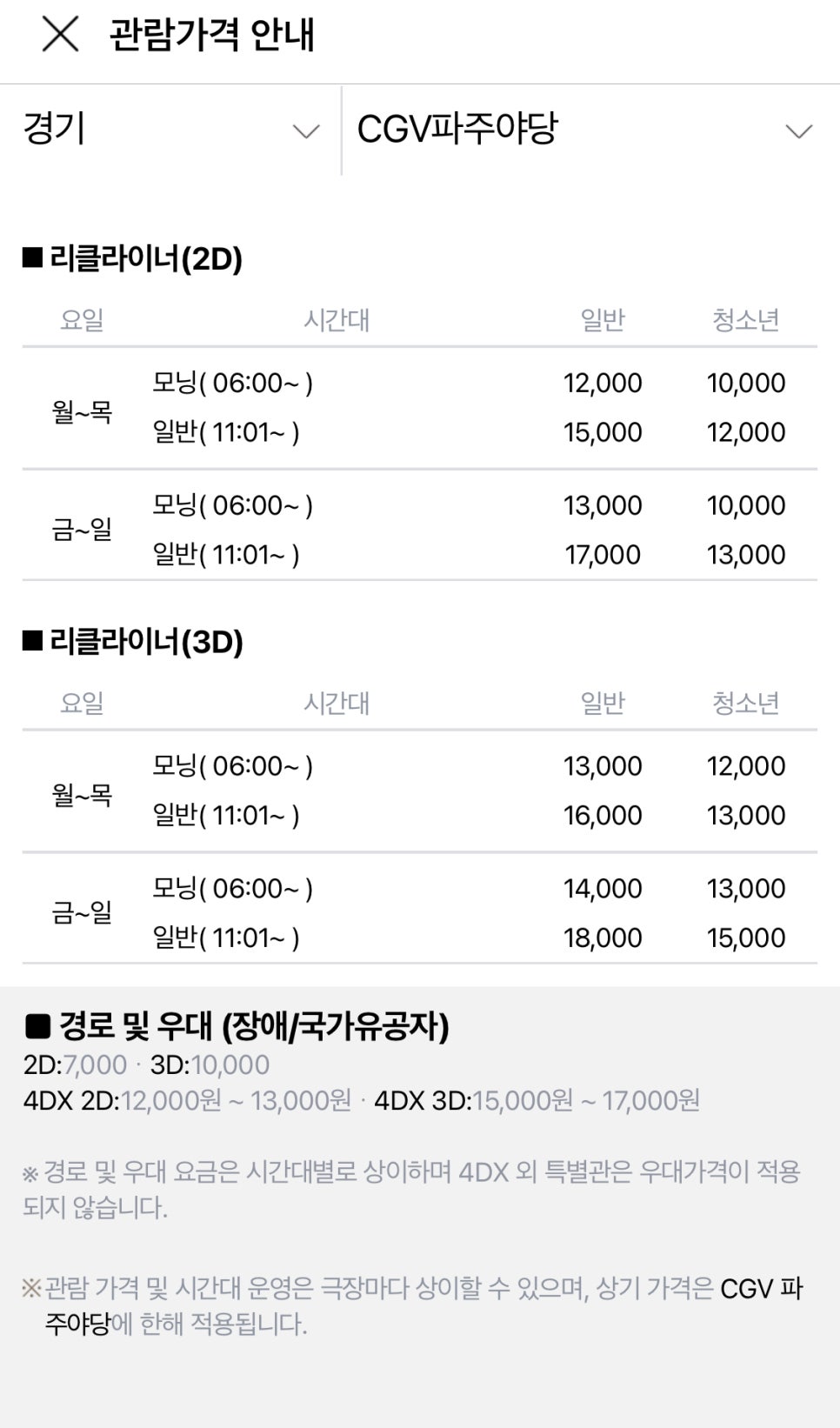 CGV 파주야당 5관 이미지
