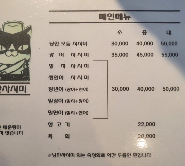 낭만사시미 이미지