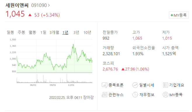 주성이앤씨주 이미지
