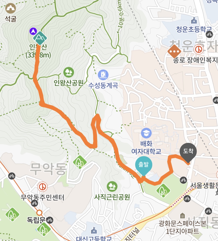 인왕산정상에서 본 이미지