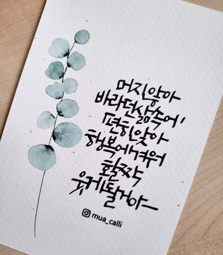 무아캘리그라피 이미지