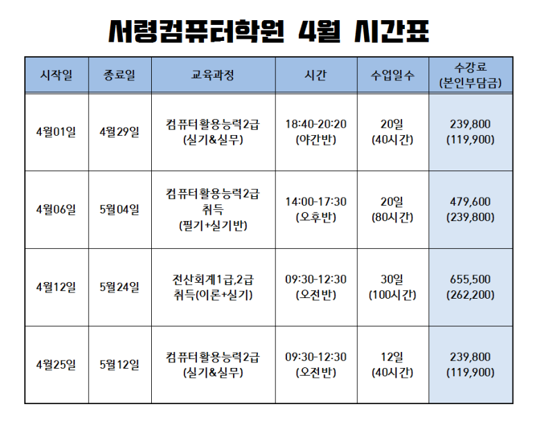 서령컴퓨터학원 이미지