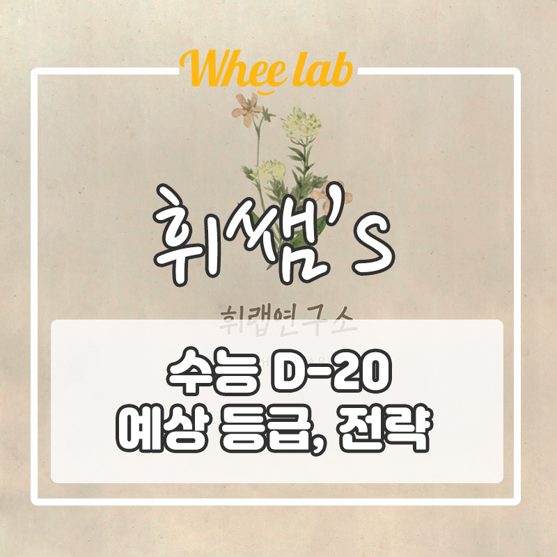 [수능 D-20] 예상 등급 컷 마지막 전략 세우기 <대치 영어 박재휘쌤 휘랩연구소>