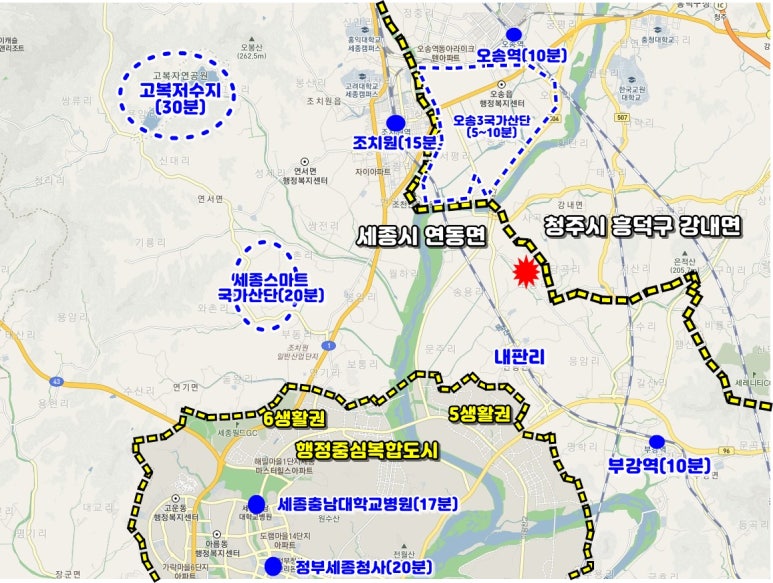 오송행복도시 경계 이미지