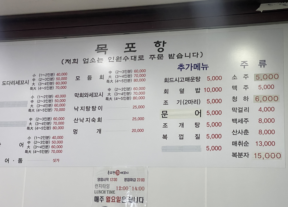 목포항회세꼬시 이미지