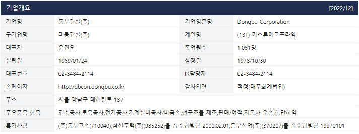 동부엔지니어링(주) 이미지