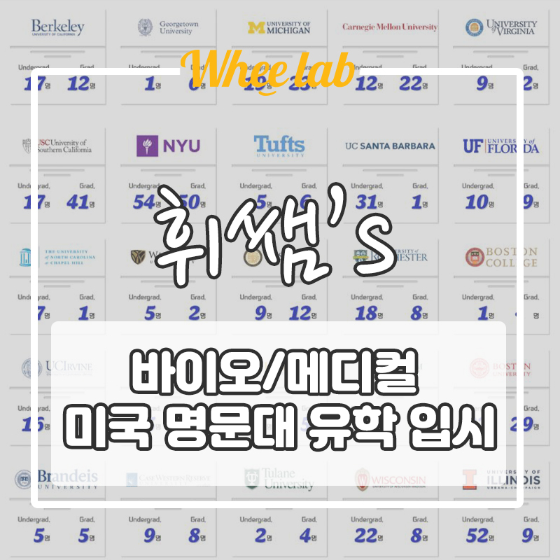 바이오/메디컬 미국 명문대 유학 입시 준비💡리서치 논문 프로그램 선착순 모집💡