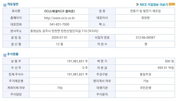 오씨아이스페셜티 주식회사 이미지