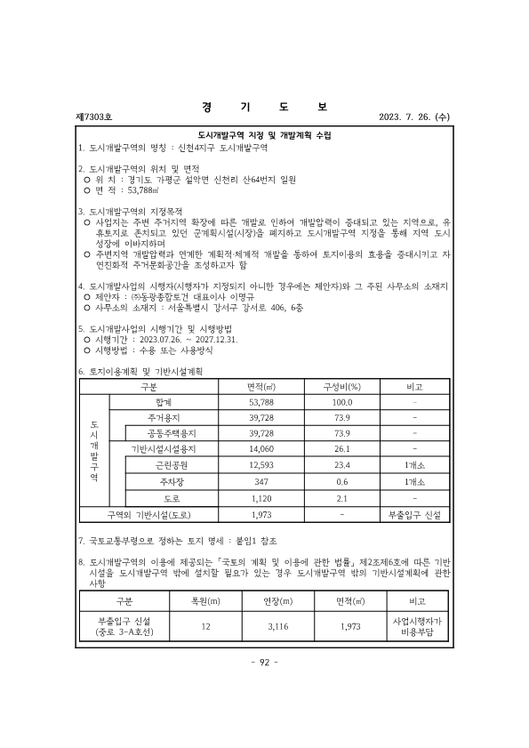 가평 신천4지구 도시개발사업 이미지