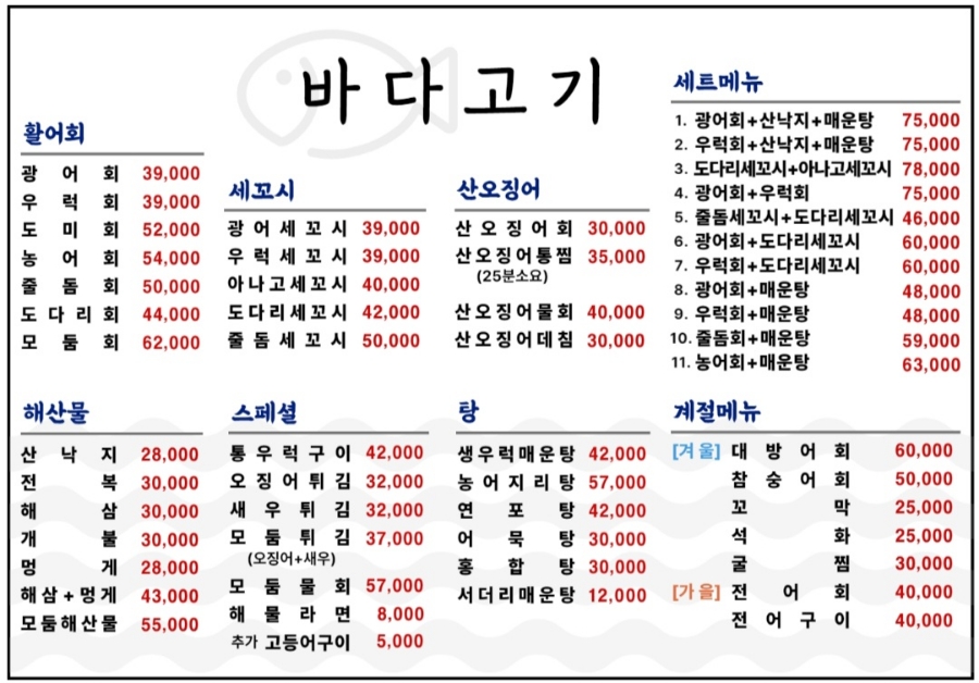 바다고기 이미지