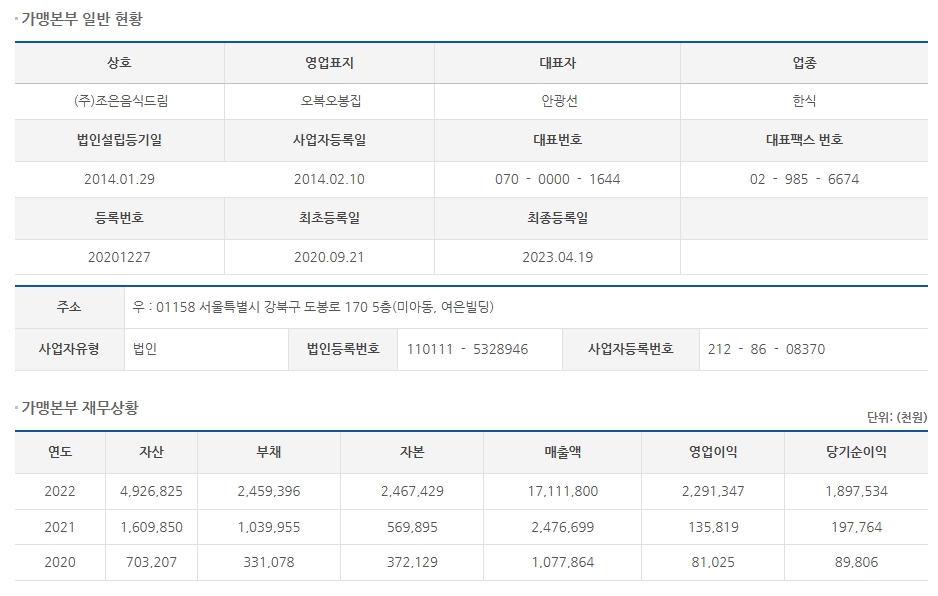 (주)조은음식드림 이미지