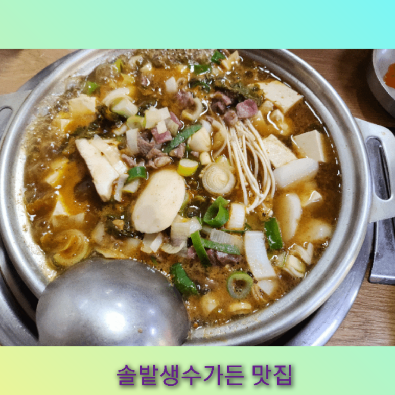 순 한우 우거지 된장찌개 솔밭 생수 가든 #송해공원 맛집 솔밭 생수 식당# 우거지 듬뿍 들어간 순 한우 된장찌개 솔밭 생수 식당 ...