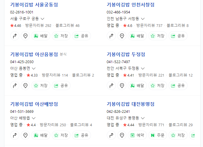 기봉이김밥 이미지